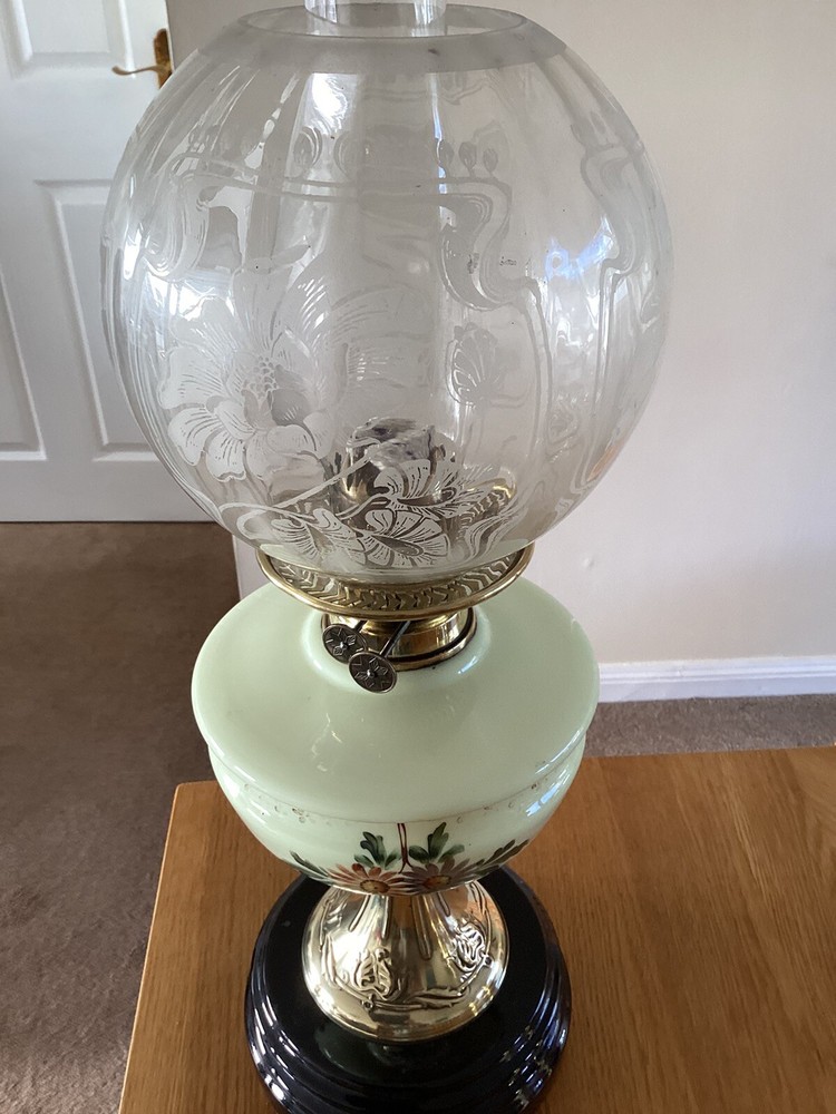 An Opaline Glass Duplex Table Lamp And Original Shade.