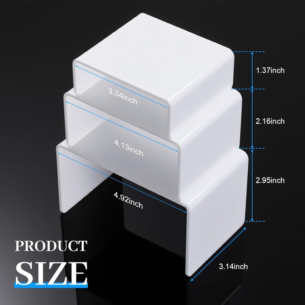 2 Sets Acrylic Display Risers White Small