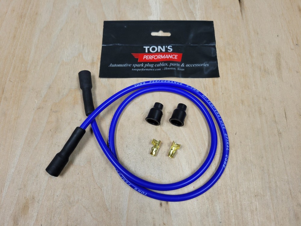 48" STRAIGHT UNIVERSAL BLUE SILICONE SPARK PLUG WIRE 8MM KIT SUPPRESSION CORE