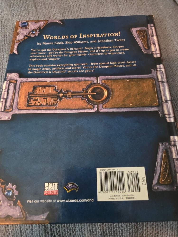 Dungeons &Dragons d20 WTC11551 Dungeon Master's Guide 3rd Ed D&D