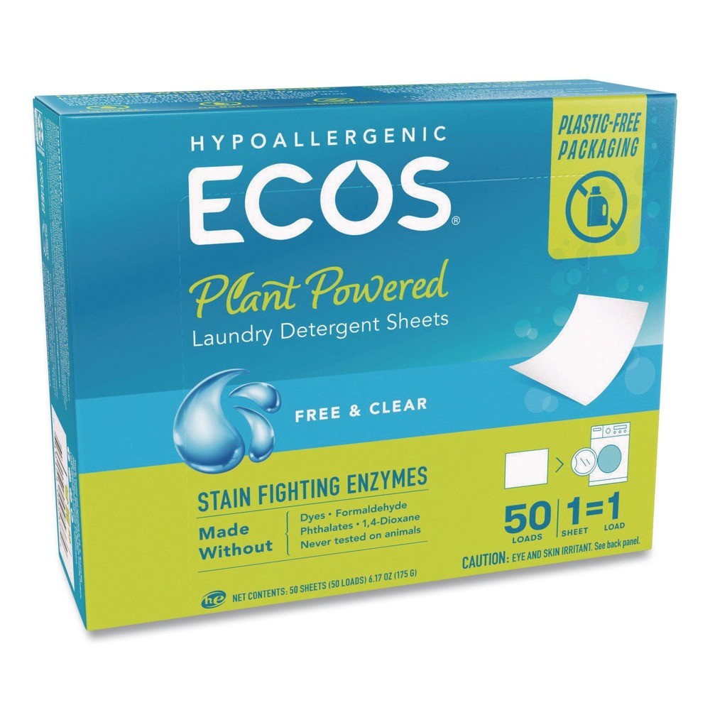 ECOS 953710EA Liquidless Laundry Detergent Sheets - Free and Clear New