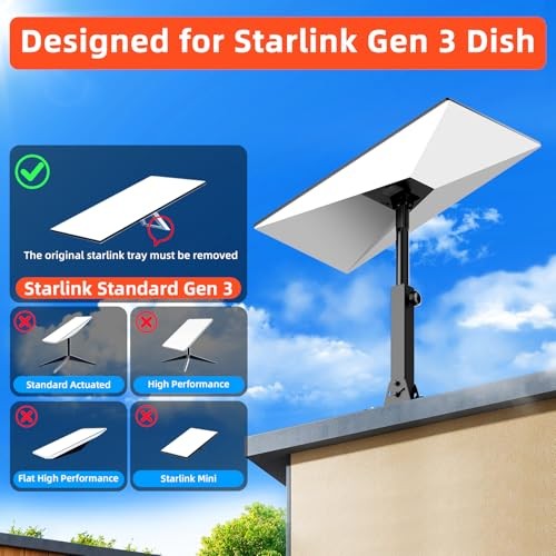 Adjustable Starlink Roof Mount Gen 3 with Telescoping Support