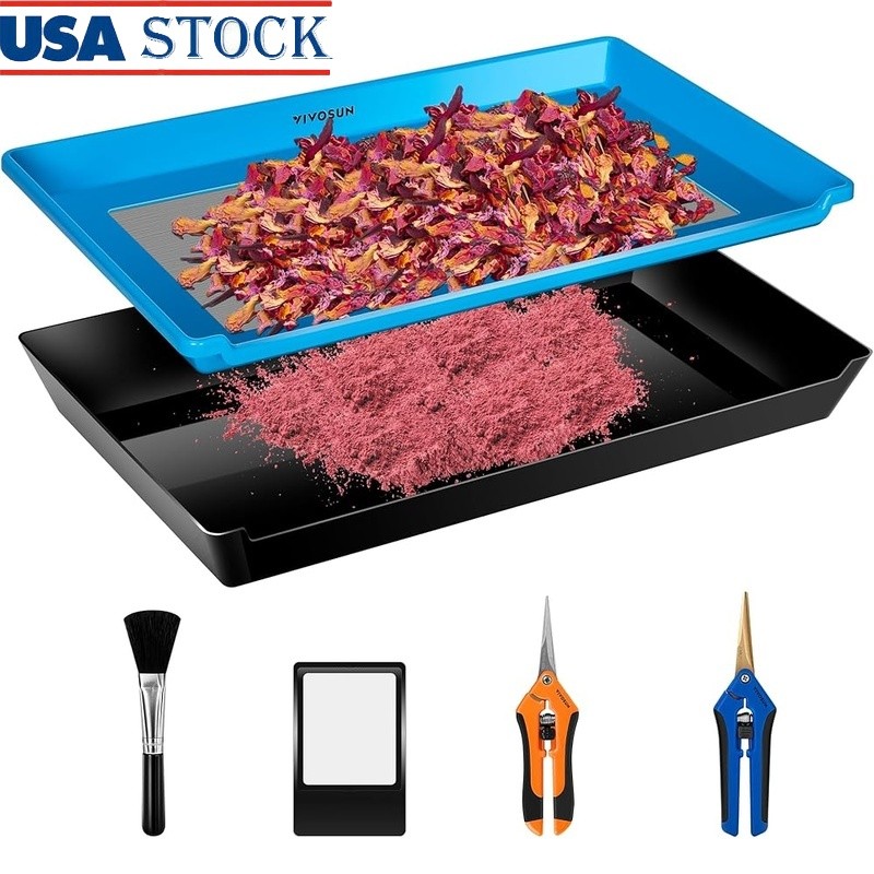 Large Mesh Trimming Tray Set W/ Scissors Harvest Bin Multi-Function Use