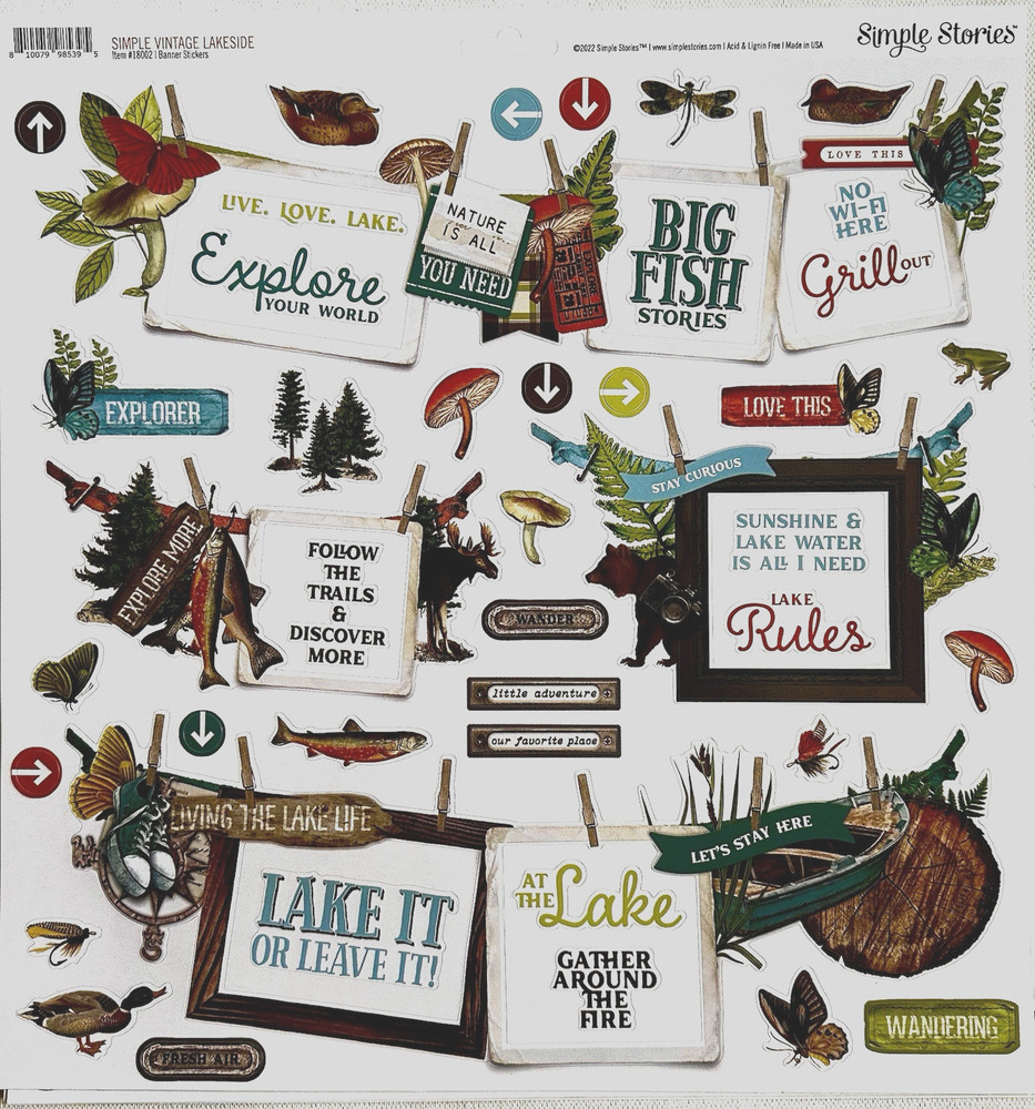 NEW SET! (B) SIMPLE STORIES STICKER SHEETS (17 sheets) Save 70%
