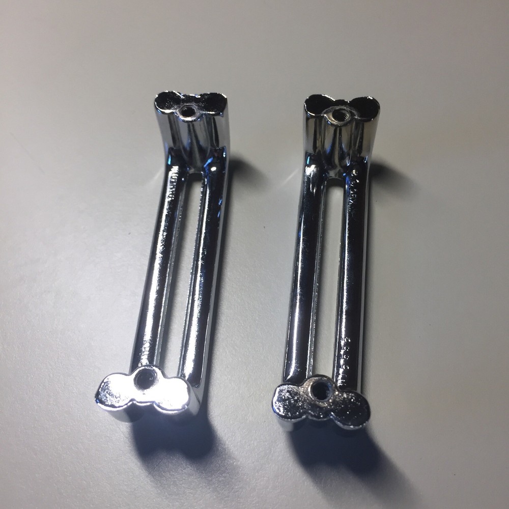 2 Vintage KBC Chrome Split Bar Drawer Pull Mid Century Style Lot D