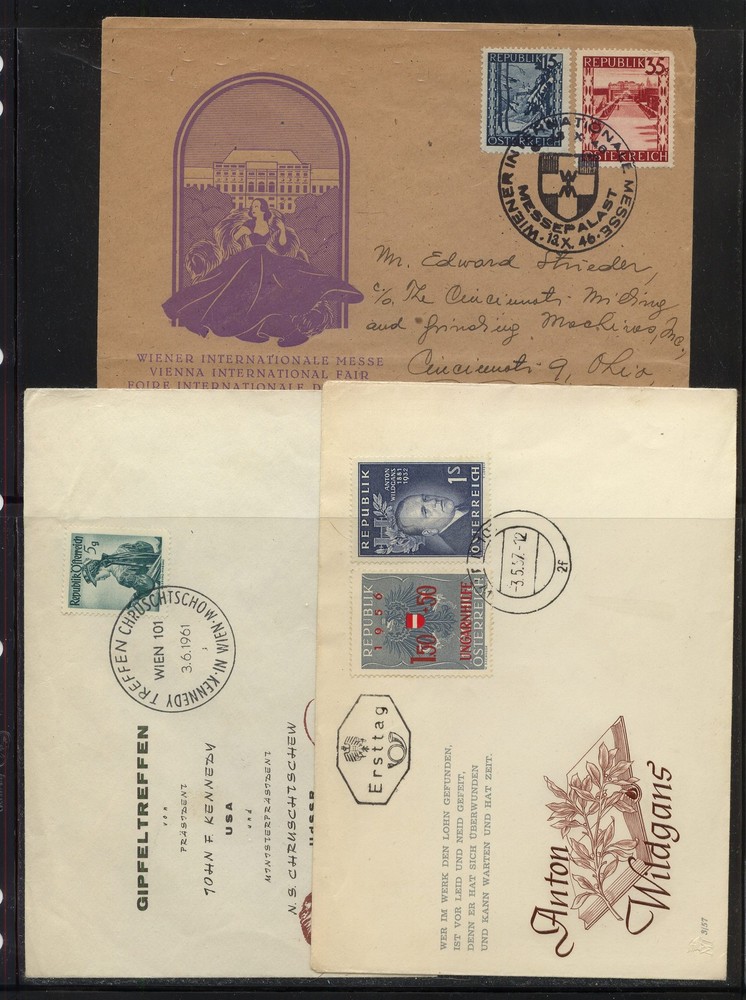 Austria  3  cachet covers        a1128-23