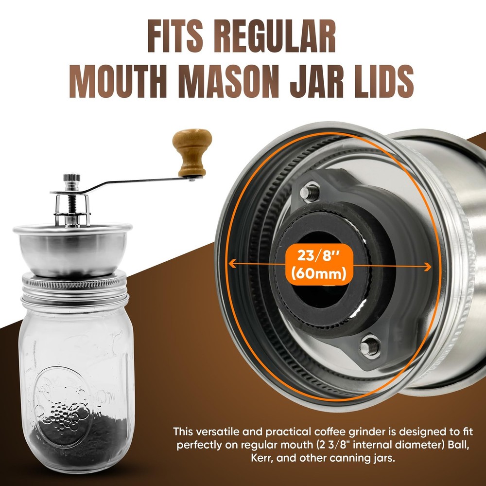 Stainless Steel Coffee Grinder Lid Attachment for Regular,