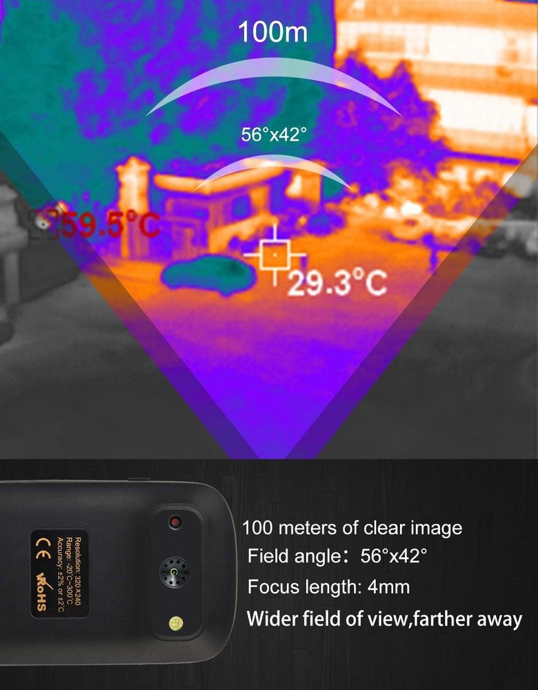 HTI HT-A2 Thermal Camera 320 x 240 IR Resolution Thermal Camera, Infrared Camera