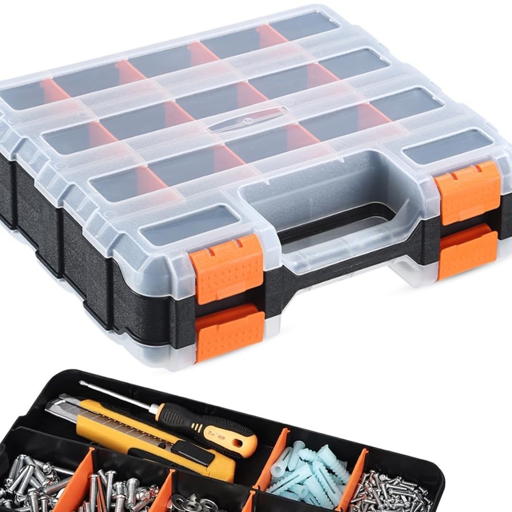 Andalus Tools Organizer Box, Small Parts Storage 1 Pack, Orange