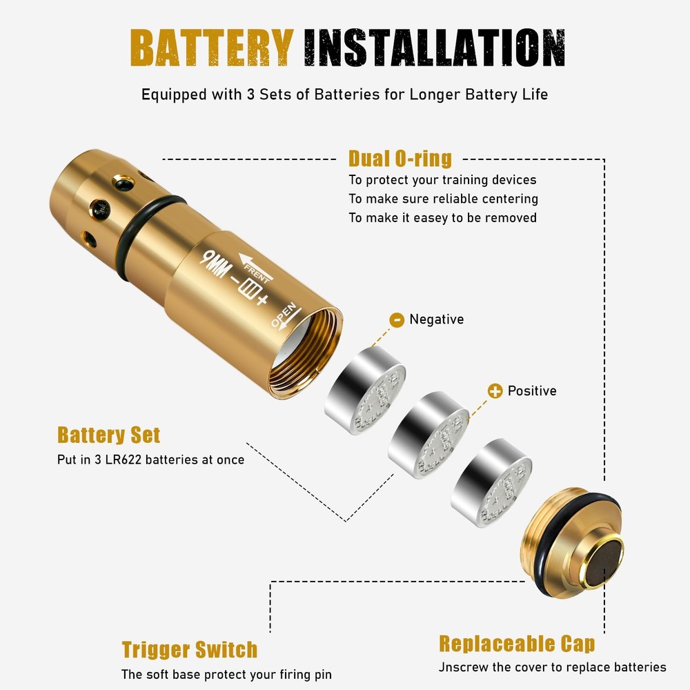 Dry Fire Laser Training System, Shooting Training, Compatible with Gold