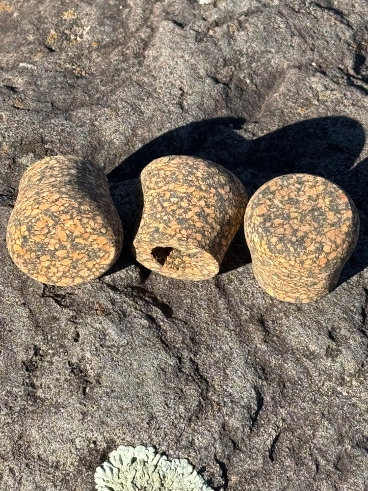 Spotted Rubberized Butt Cap /End Cap. 1 Cap, Cork Rings