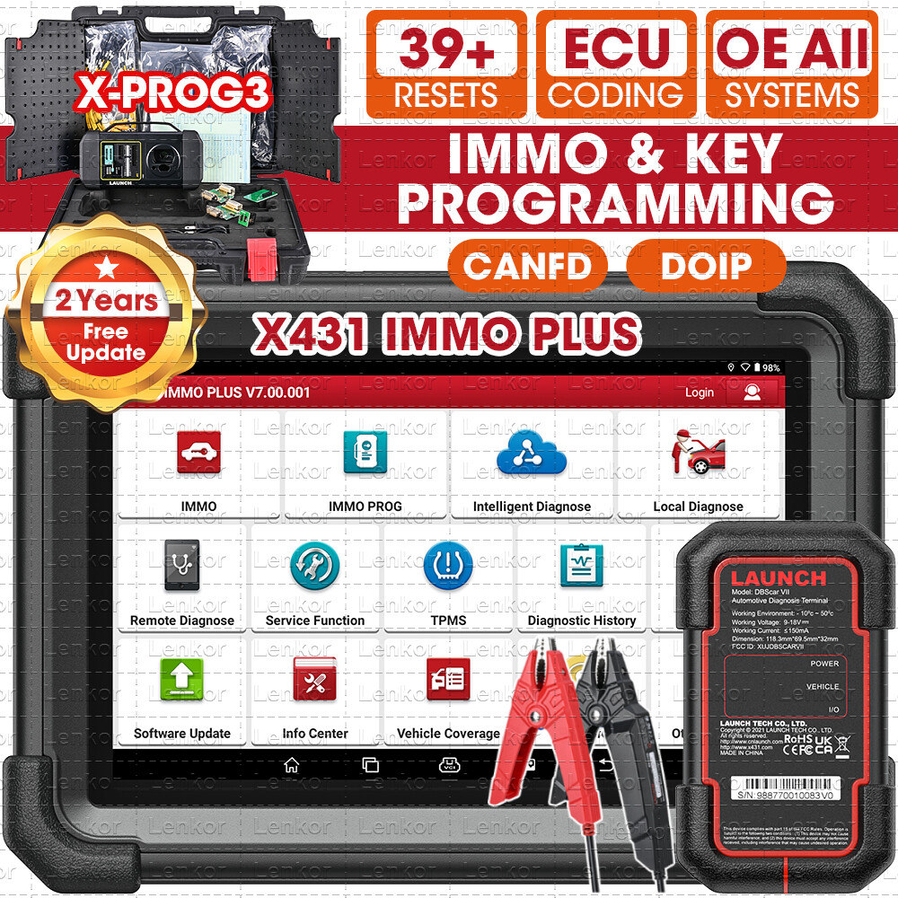 Launch X431 IMMO PLUS PRO 5 Key Programming Tool Full System Diagnostic Scanner