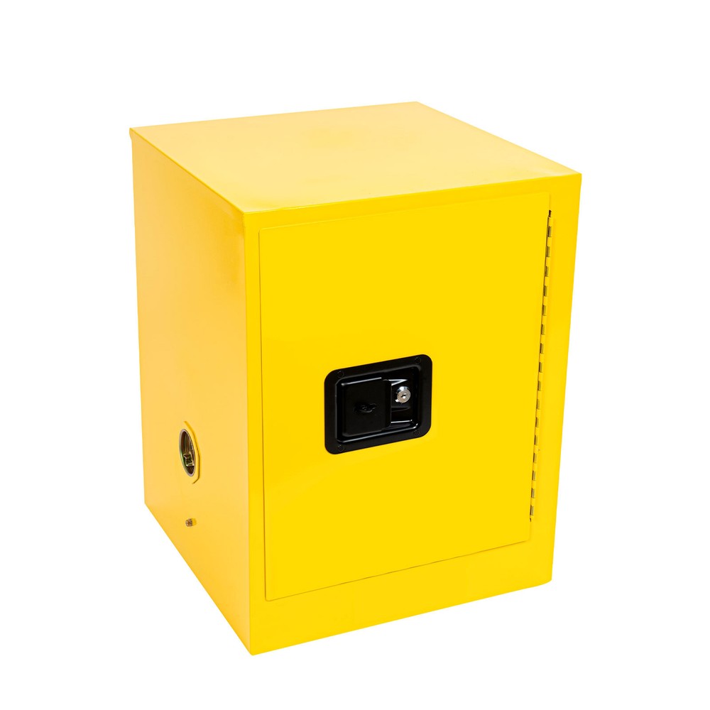 4 Gallon Safety Storage Cabinet Yellow Flammable Welded Bin Fireproof