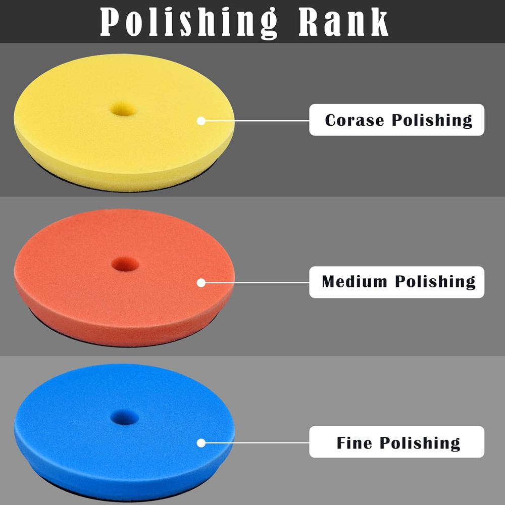 4 Pieces Buffing Polishing Pads 6 Inch Orbital Buffer Pads Hook and Loop Buffing