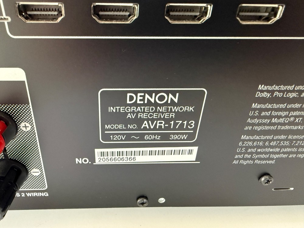 DENON AVR-1713 INTEGRATED NETWORK RECEIVER with ACCESSORIES