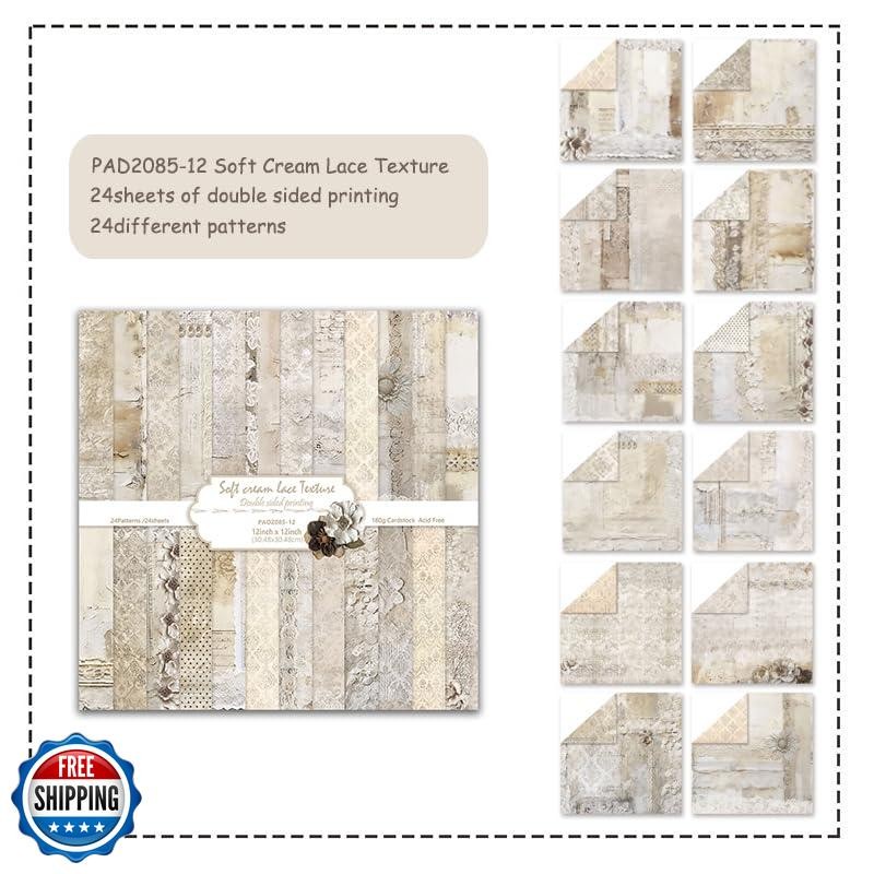 Wedding Scrapbook Paper 12x12, 24 Sheets Double-Sided Decorative Patterned Ca
