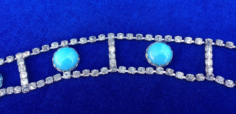 Vintage Rhinestone and Blue Stone Belt
