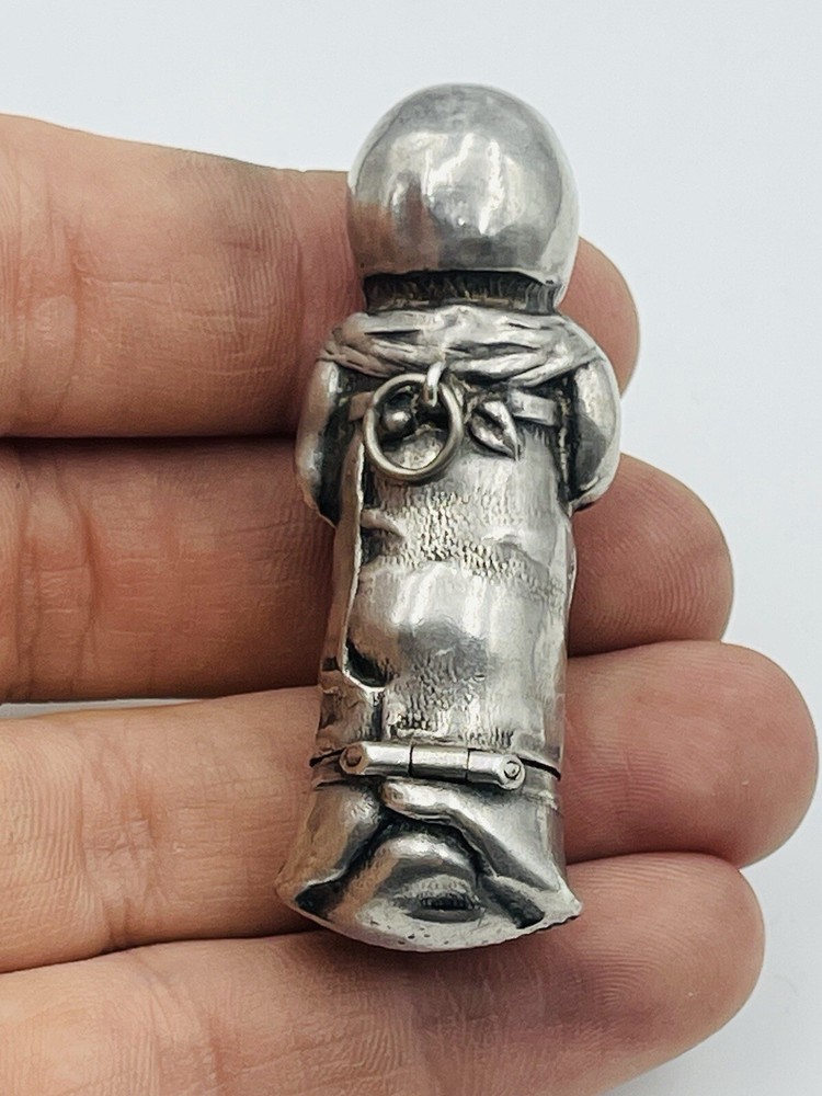 Antiwue German 800 Silver Figural Dutch Baby Match Safe