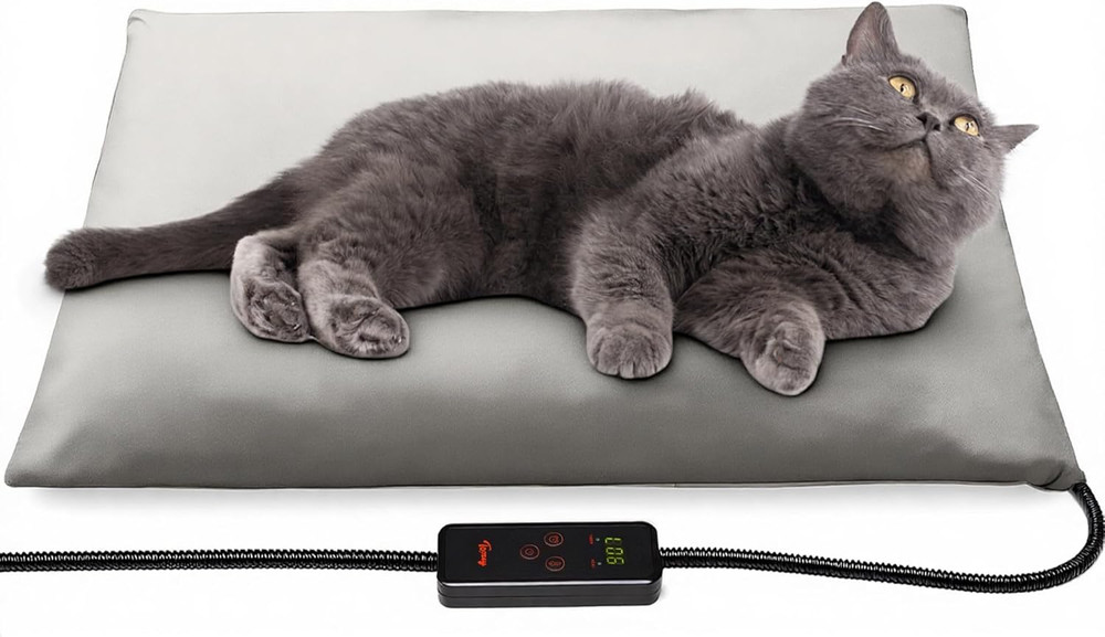 Small Pet Heating Pad, 6 Adjustable Temperature Dog Cat Heating Pad with Timer,