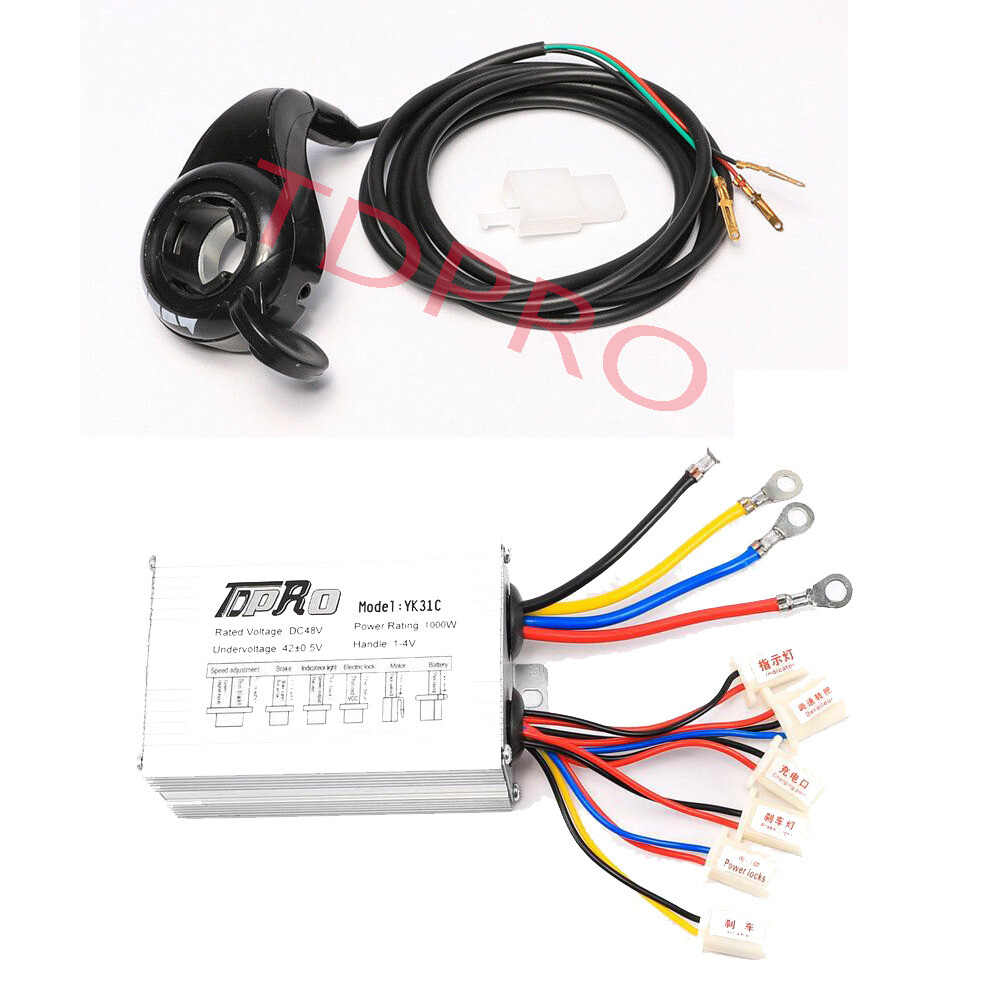 48V 1000W Motor Brushed Controller Speed Control Thumb Twist Throttle e Bike