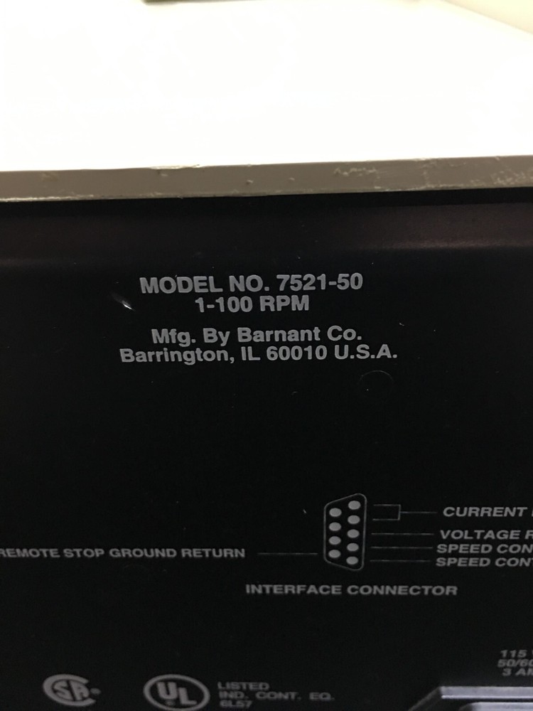 Cole Parmer Masterflex Console Drive Model 7521-50 With Pump Head 7519-10