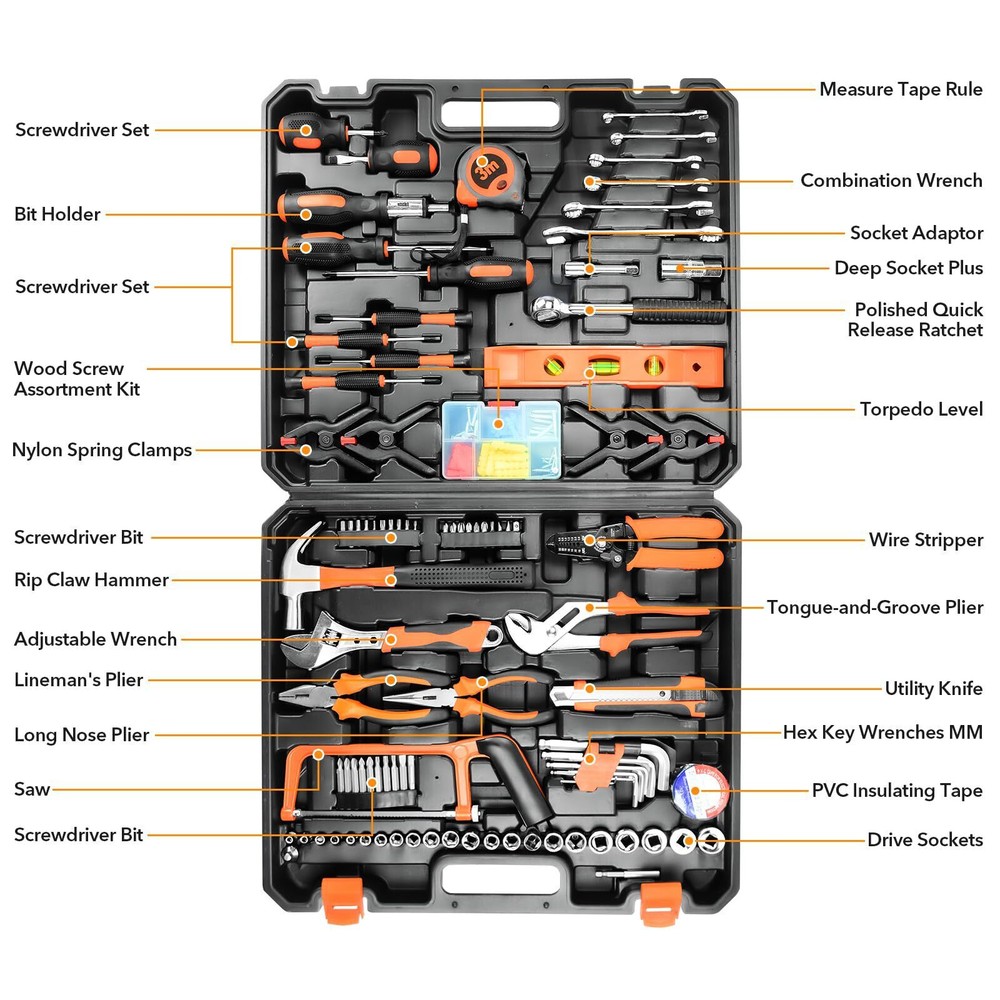 157-Piece General Household Tool Kit with Toolbox Storage Case