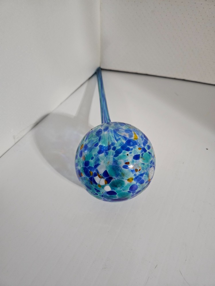 Aqua Blown Glass Plant Watering Globe