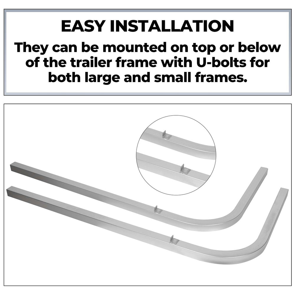 Aluminum 46" Boat Trailer Guide on Post Poles Side Parts 11/2" Square set of 2
