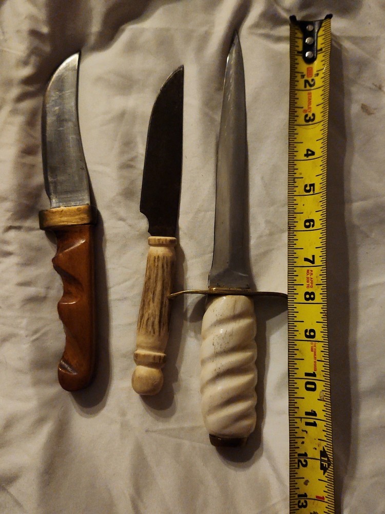 3 Vintage handmade knives.