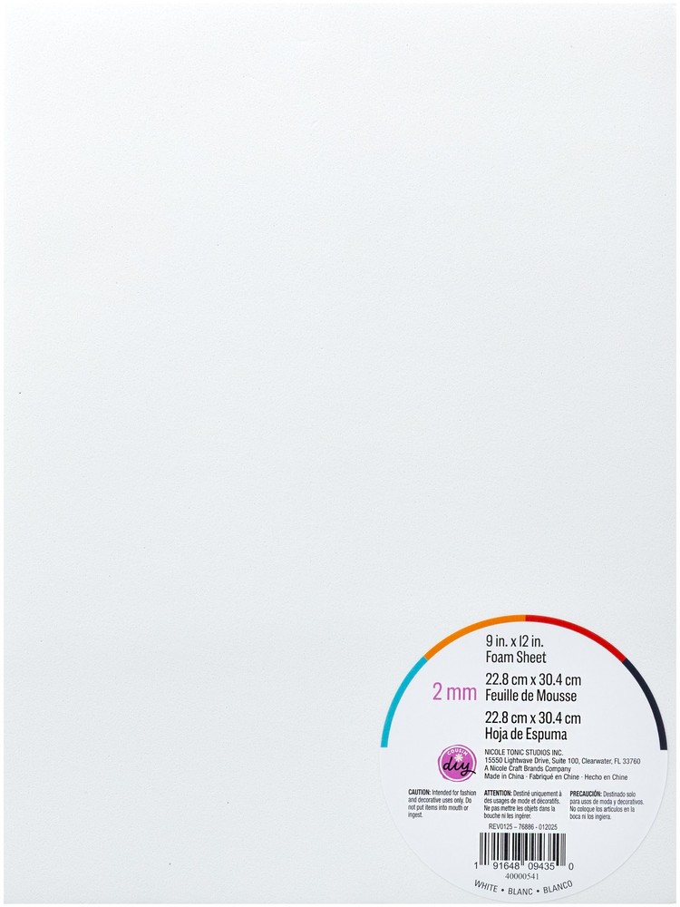Foam Sheet 9"X12" 2mm White