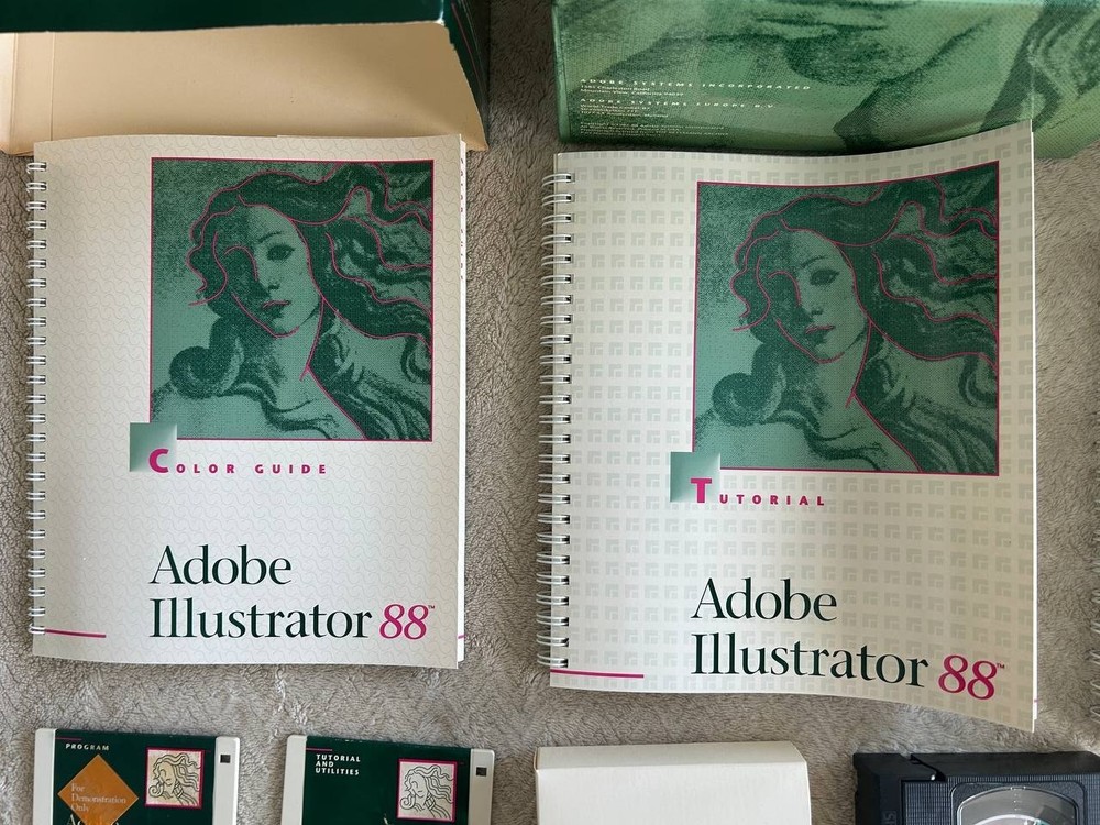 Adobe Illustrator 88. Vintage Apple Macintosh software 1987-1987 years
