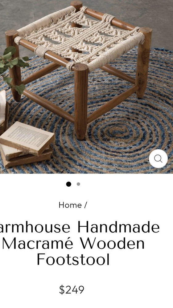 Handmade Macrame Footstool