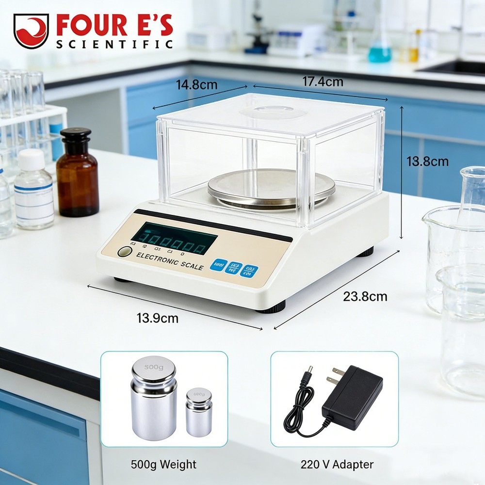 Analytical Balance 3000g/0.01g High Precision Lab Scale with Internal Windshield