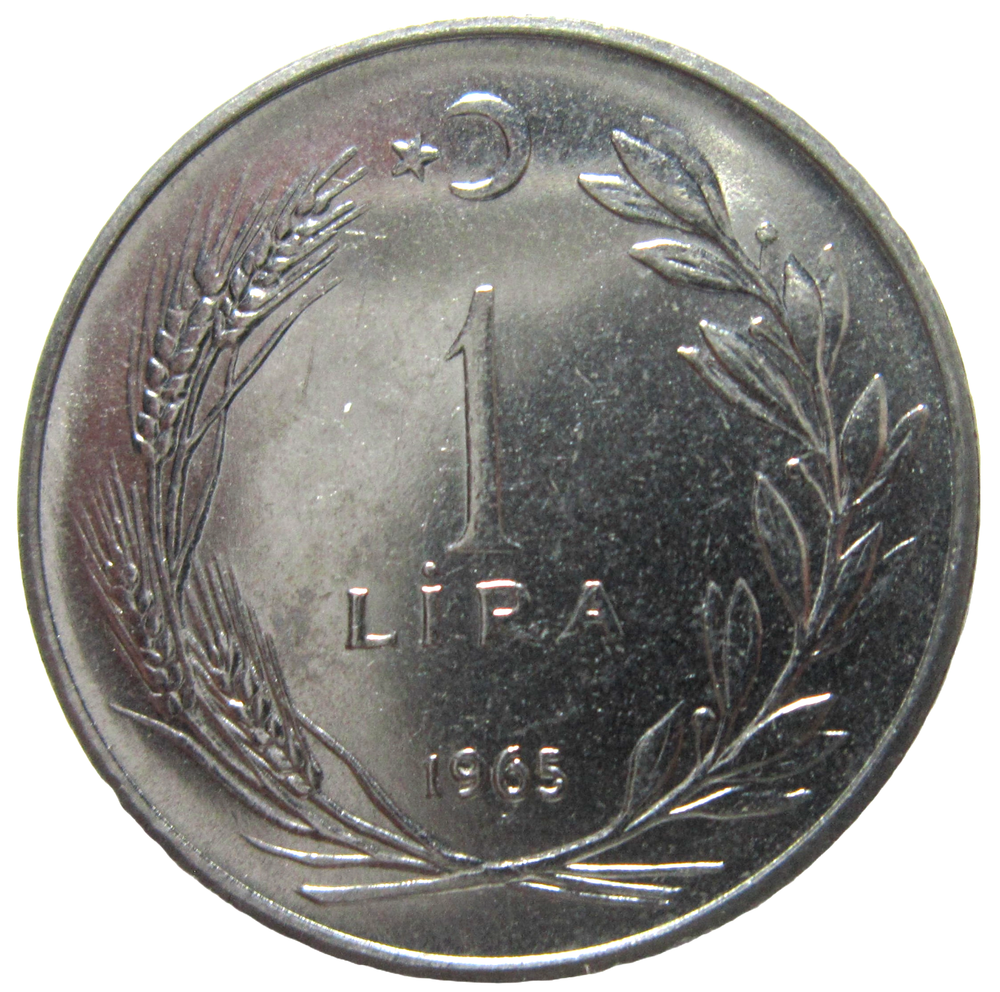TURKEY. 1 LIRA, 1965. UNCIRCULATED.