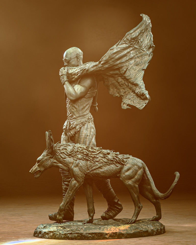 Riddick With Jackal 3D Printed Kit Unpainted/Unassembled