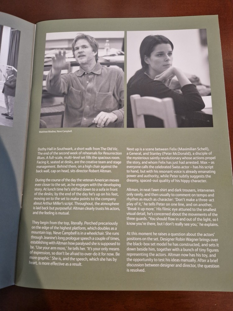 Resurrection Blues Old Vic Programme James Fox Neve Campbell Matthew Modine