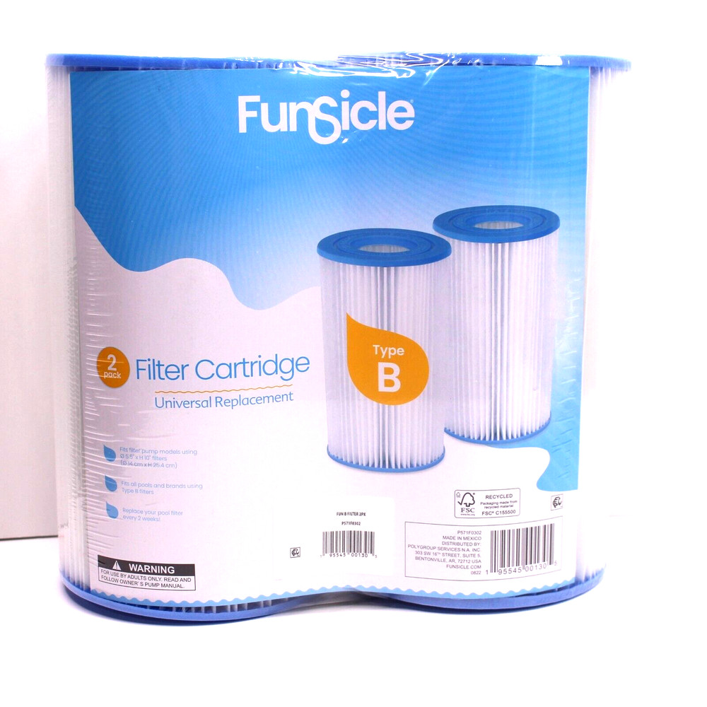 Funsicle P571F0302 Type B Filter Cartridge (2 Pack), White, Adults