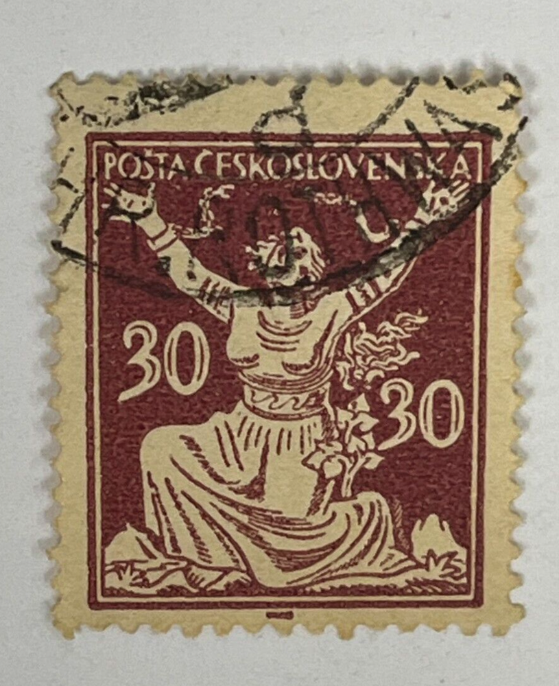 Czechoslovakia 30c Stamp - Early Issue (Used) X43