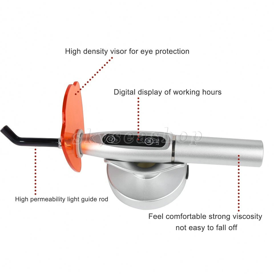 Dental Upgraded Rainbow LED Curing Light 1500-2000mw/cm2 3 Modes Silver