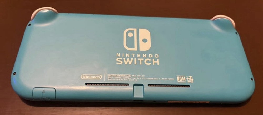 Nintendo Switch Lite Blue Super Mario Case Charger & Game Cartridges