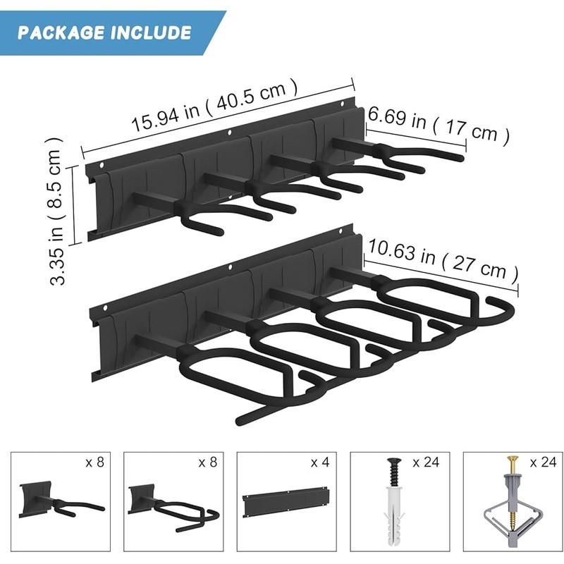 Wall Mounted Gun Rack Durable Adjustable Space Saving Gun Storage Organizer New