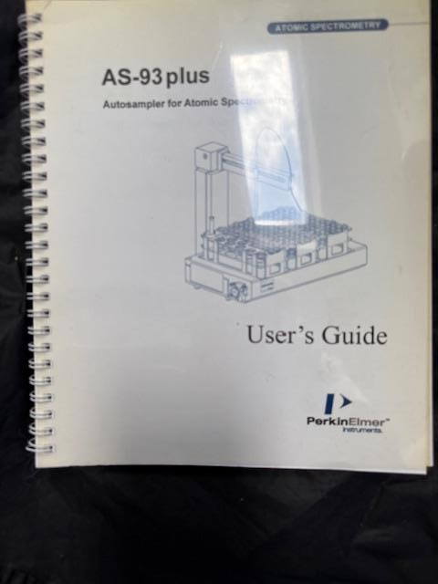 Perkin Elmer AS 93 Plus Autosampler User's Guide, free shipping