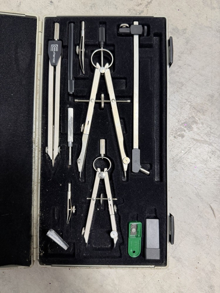 Charvoz Drawing Instruments Drafting Tool Set with Case
