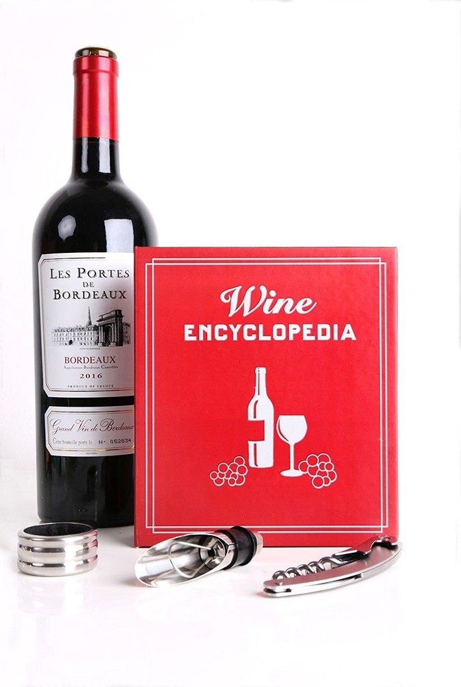 Kikkerland SMALL Wine Book Accessory Kit corkscrew, drip ring, pourer BA79-S