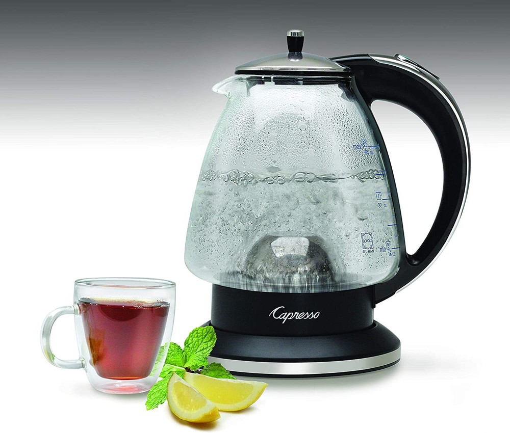 Capresso H2O Glass 48-oz Electric Kettle - Black