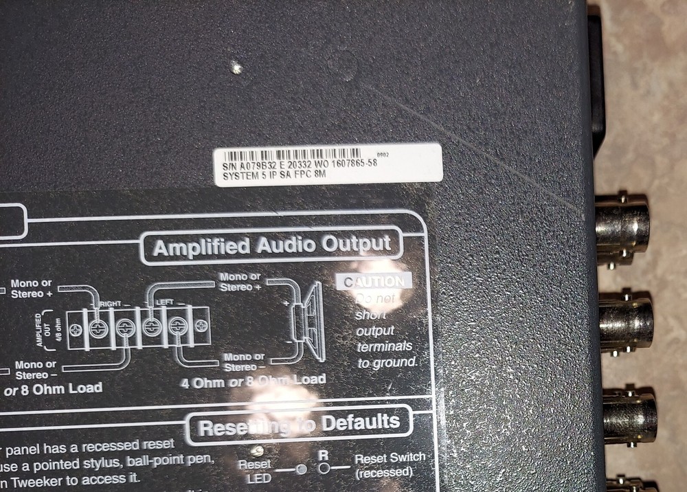 EXTRON System 5 IP 5-Input AV Switcher w/ Power Supply - Verified Working