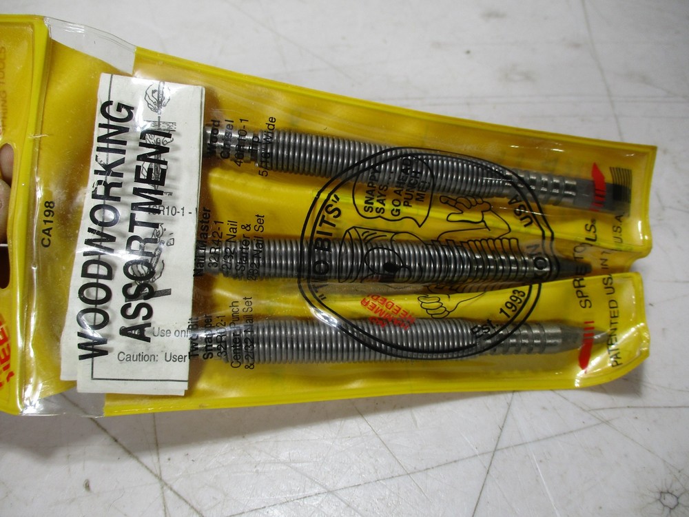 k183) Noxon Spring Tools Wood Working 3 Piece Set USA Punch Spring Hammer Chisel