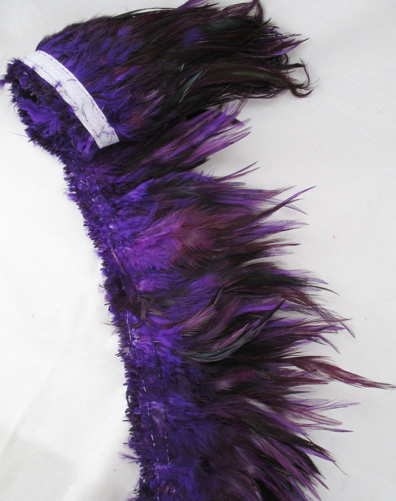 Deep Purple Feather Trim Saddle Hackle per Five (5) Yards