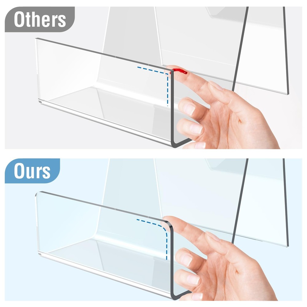 Aredpoook 6 Pack Acrylic Book Stand, Clear Easel Stand for Display,