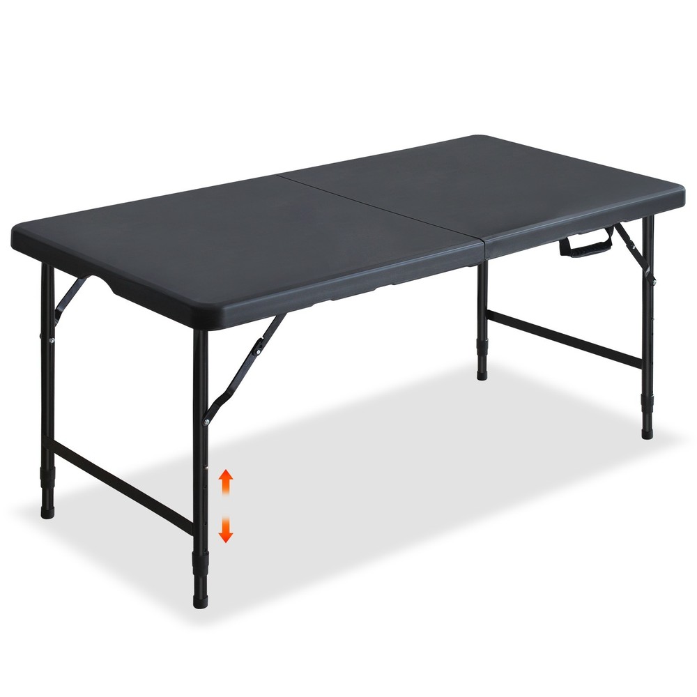 4ft Black Folding Picnic Party Game Table Multifunctional Outdoor